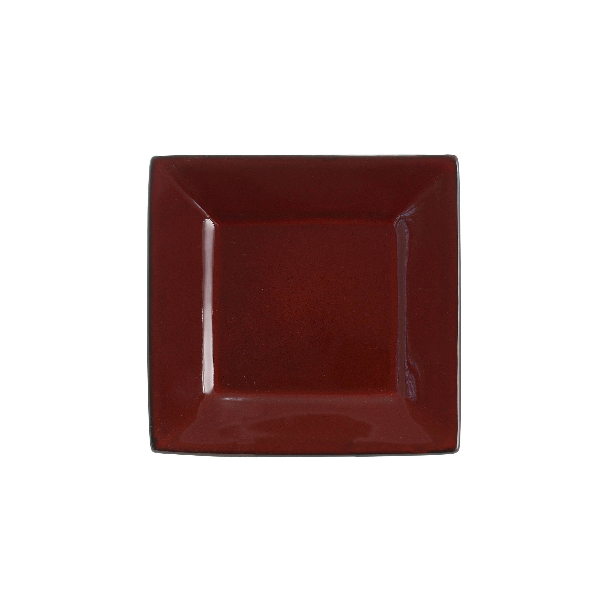 Alt View 7. Gibson - Gibson Elite Kiesling 16 Piece Hard Square Dinnerware Set in Red - Red.