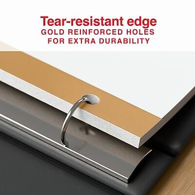 Tear-resistant edge  
GOLD REINFORCED HOLES  
FOR EXTRA DURABILITY