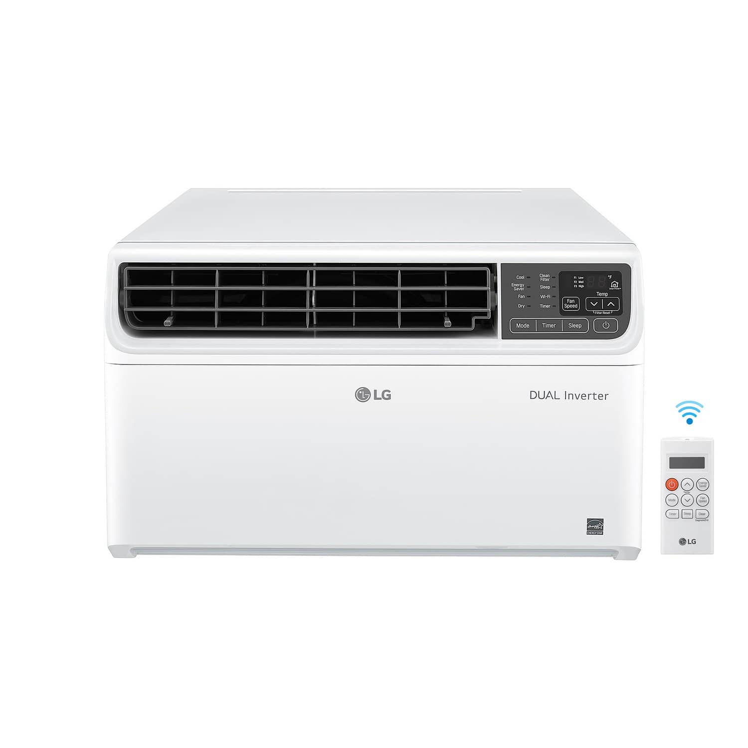 LG - 250 sq. ft. 6,000 BTU Dual Inverter Smart Window Air Conditioner - White - Front_Zoom