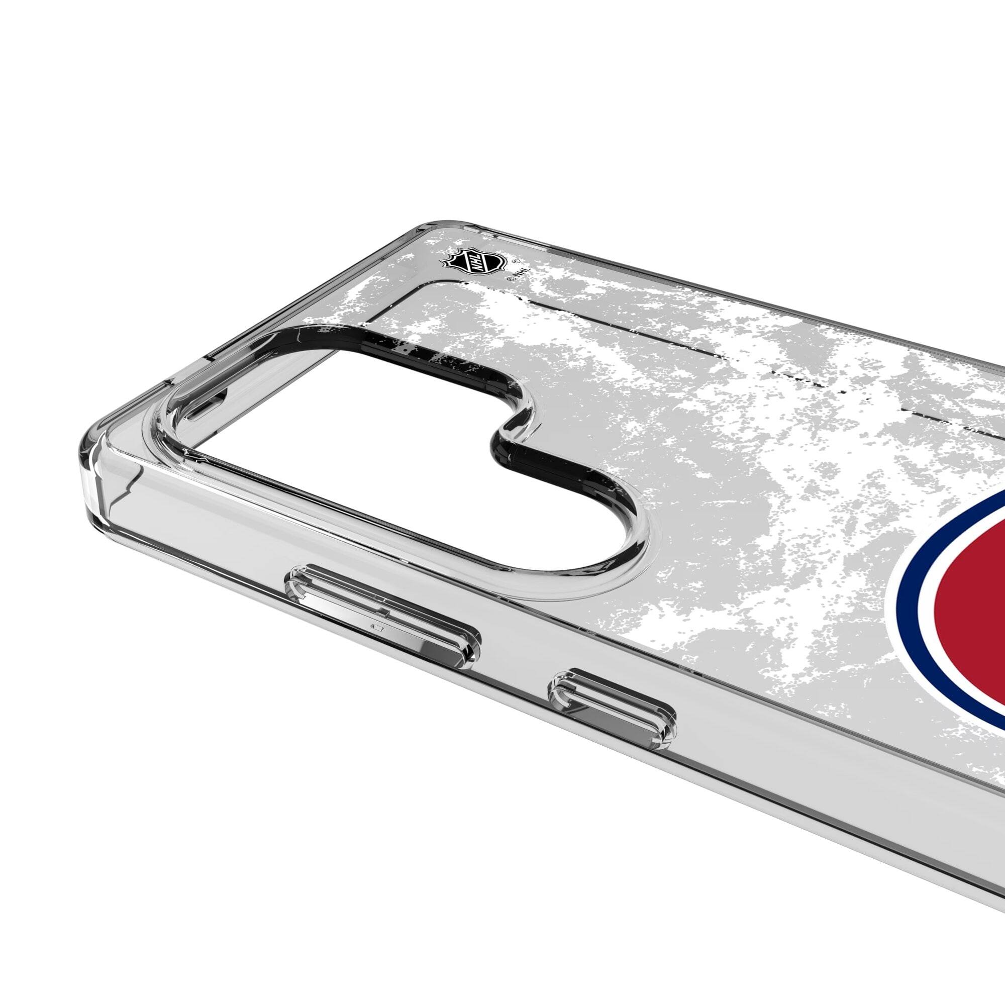 Alt View 2. Keyscaper - Montreal Canadiens Galaxy Stripe Clear Ice Case - S25 - Multicolor.
