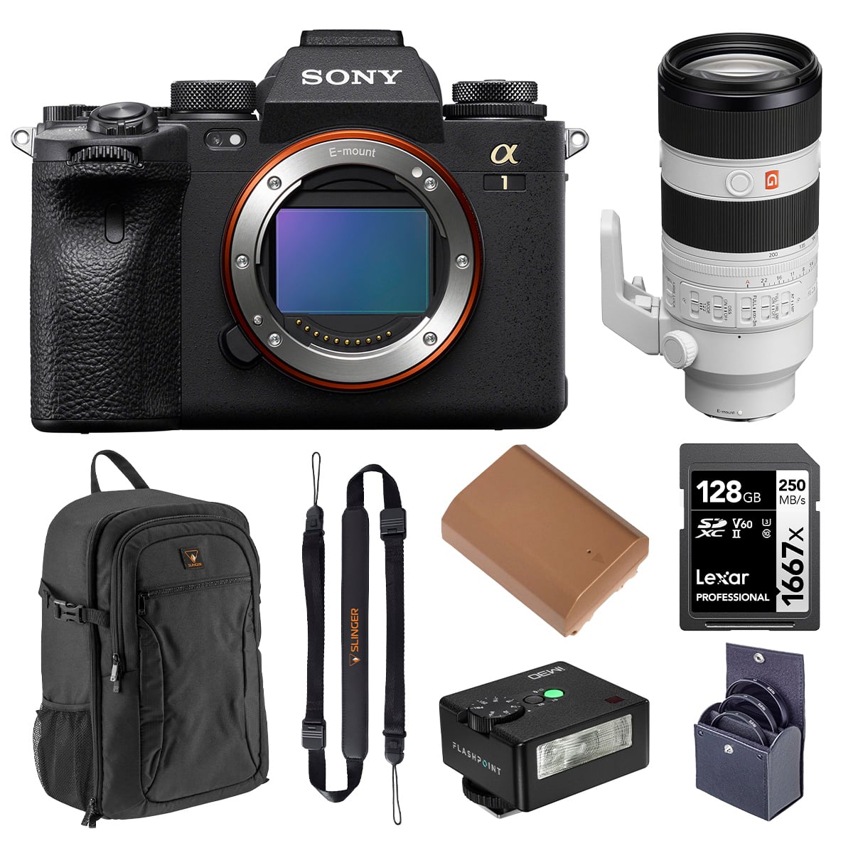 Bundle - Sony - Alpha 1 Mirrorless Camera, with FE 70-200mm f/2.8 GM OSS II G Lens, Alpine 200 Backpack, 128GB UHS-II SDXC price history on PriceWatchPro