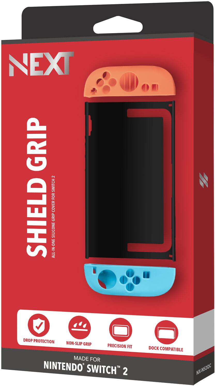 NEXT  
SHIELD GRIP  
ALL-IN-ONE SILICONE GRIP COVER FOR NINTENDO SWITCH 2  
MADE FOR NINTENDO SWITCH 2  
DROP PROTECTION  
NON-SLIP GRIP  
PRECISION FIT  
DOCK COMPATIBLE  
NX-NS2OC