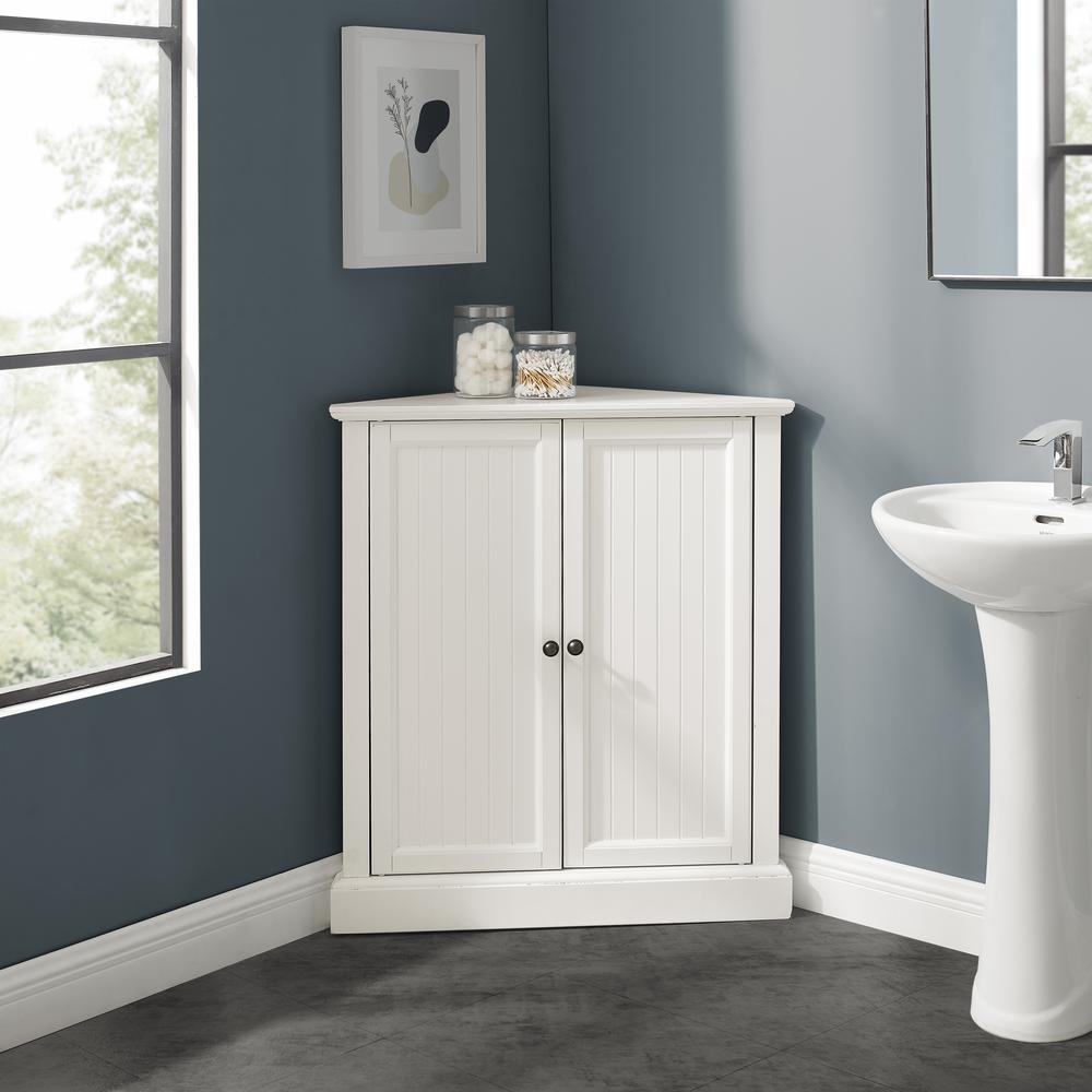 Alt View 8. Crosley Furniture - Shoreline Stackable Corner Kitchen Storage Pantry - White.