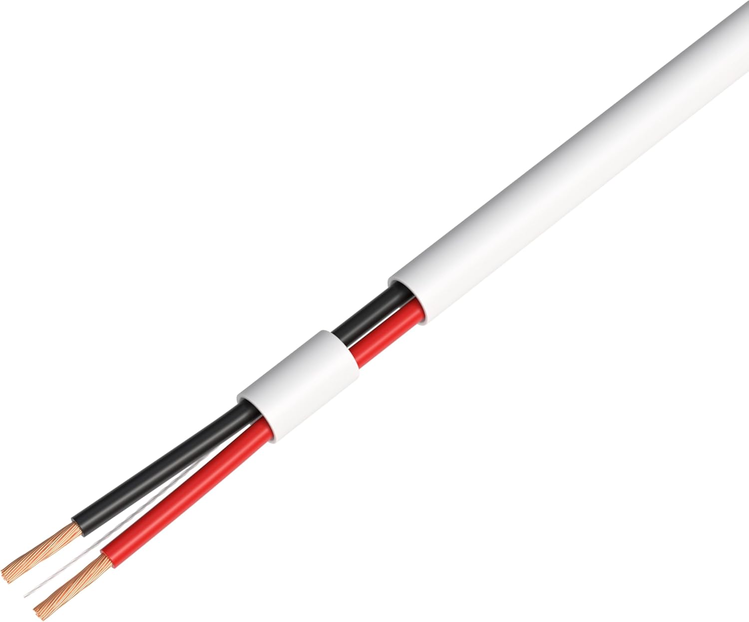 Angle. Cables Direct Online - 500ft 18/2 Stranded Alarm Cable CCA 18AWG Low Voltage Wire for Security, Power, Control System Applications - White.