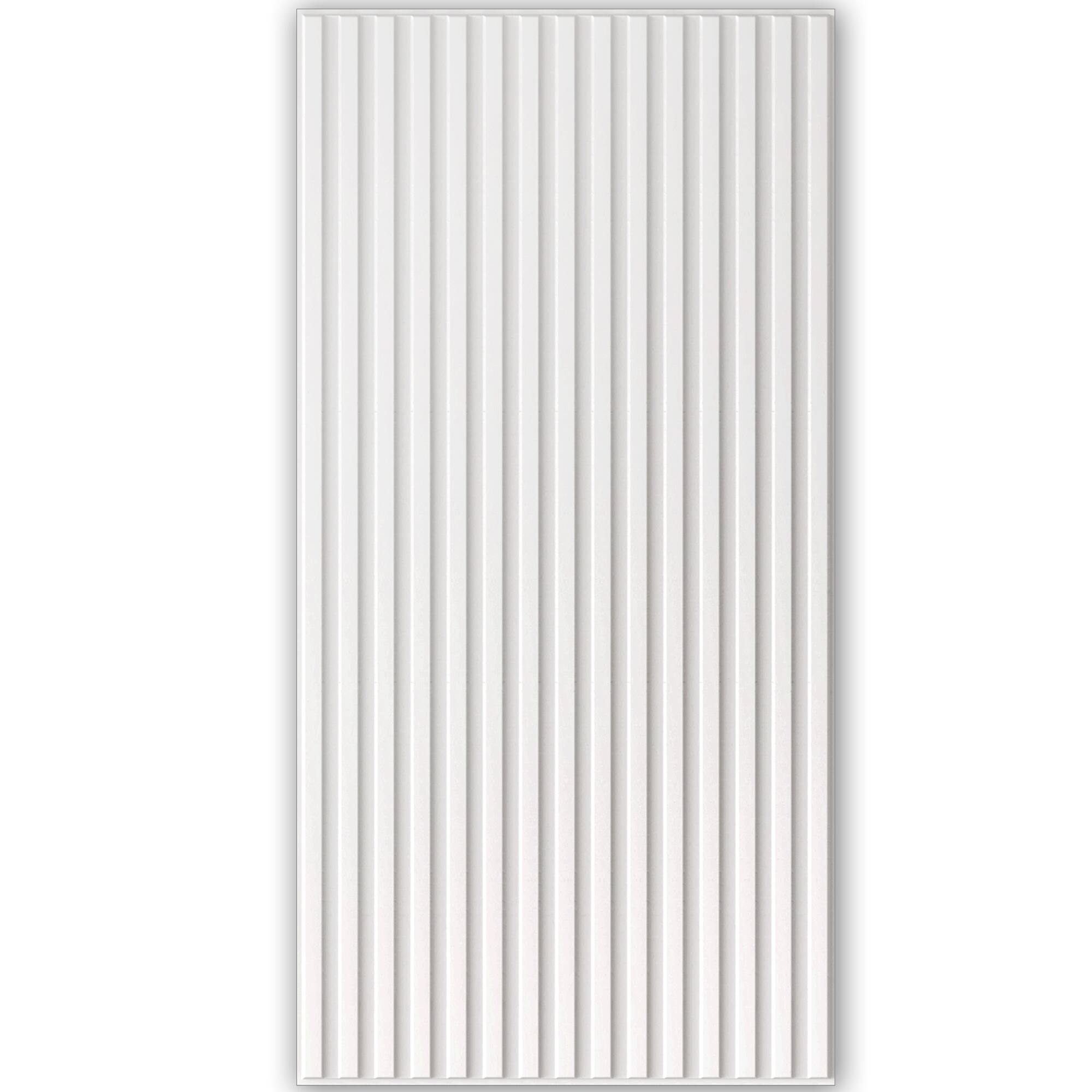 Alt View 4. LOVMOR - PVC Slat Wall Panel, 2x4 Feet 3D Fluted Textured Panel White(24-Pack, 192 Sq.ft) - White.