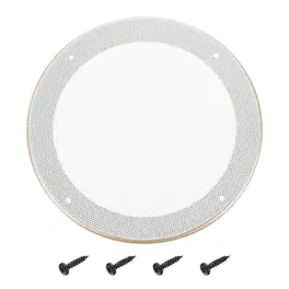 Unique Bargains - Speaker Grill Mesh Cover, Metal Subwoofer Grill Guard Protector ABS Frame for Car Audio, 4 Screws Included - White Gold