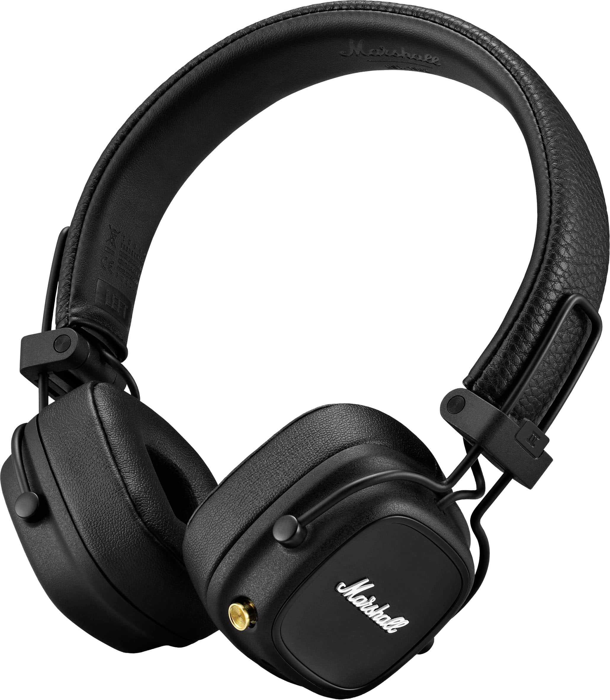 Marshall - Major IV Wireless On-Ear Bluetooth Headphones with Lightweight Foldable Design and Microphone for Calls - Black - Front_Zoom