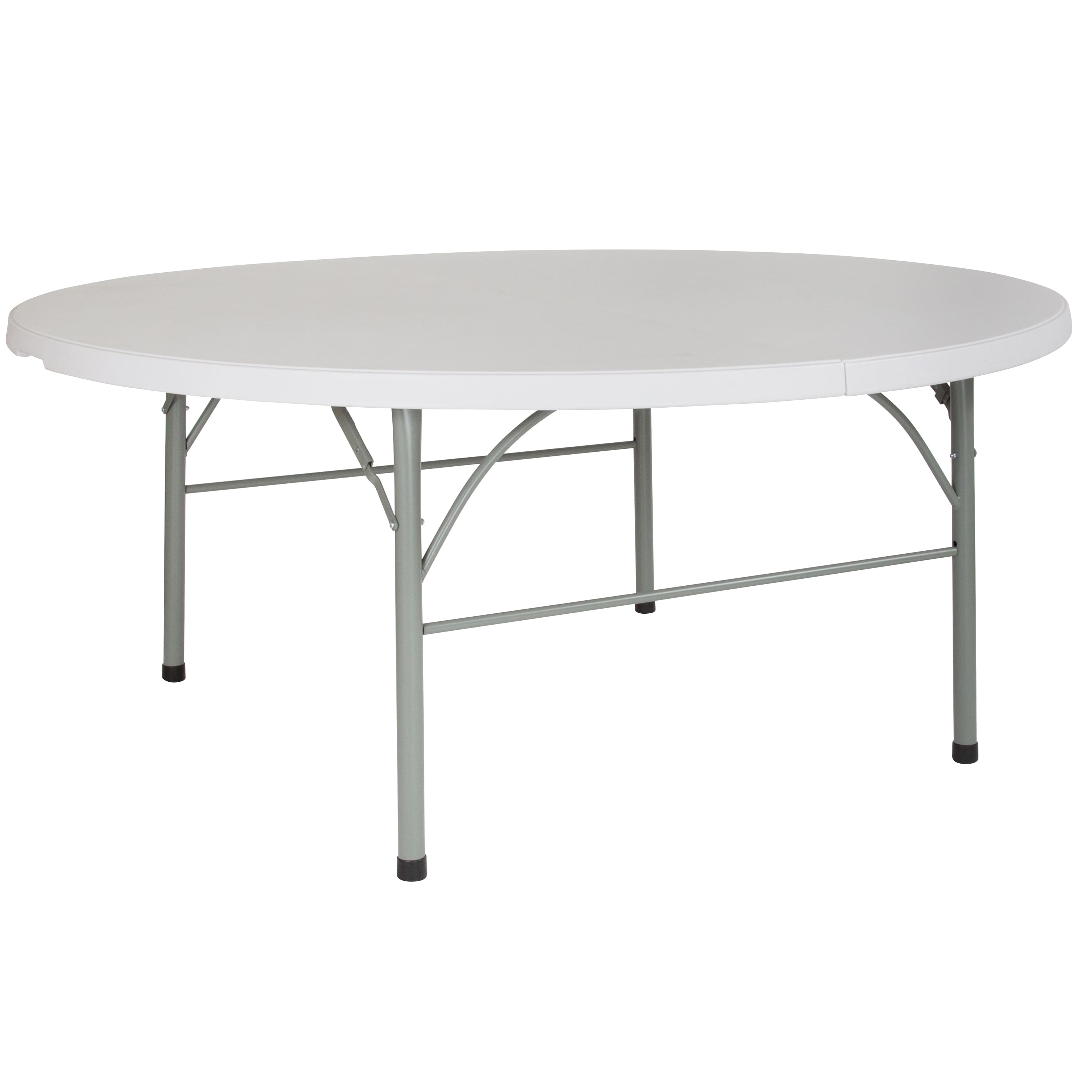 Alamont Home - Stonewall 6-Foot Round Bi-Fold Plastic Event Folding Table with Handle - Granite White price history on PriceWatchPro