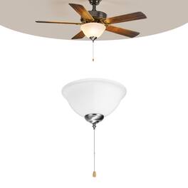VEVOR - Ceiling Fan Light Kit, 750lm 3000K Bowl Shaped Fan Light Kit with Pull Chain, 2 LED Bulbs, Replacement Fixture - White