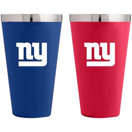 The Memory Company - New York Giants Team Color 2-Pack 16oz. Pint Glass Set - Multicolor