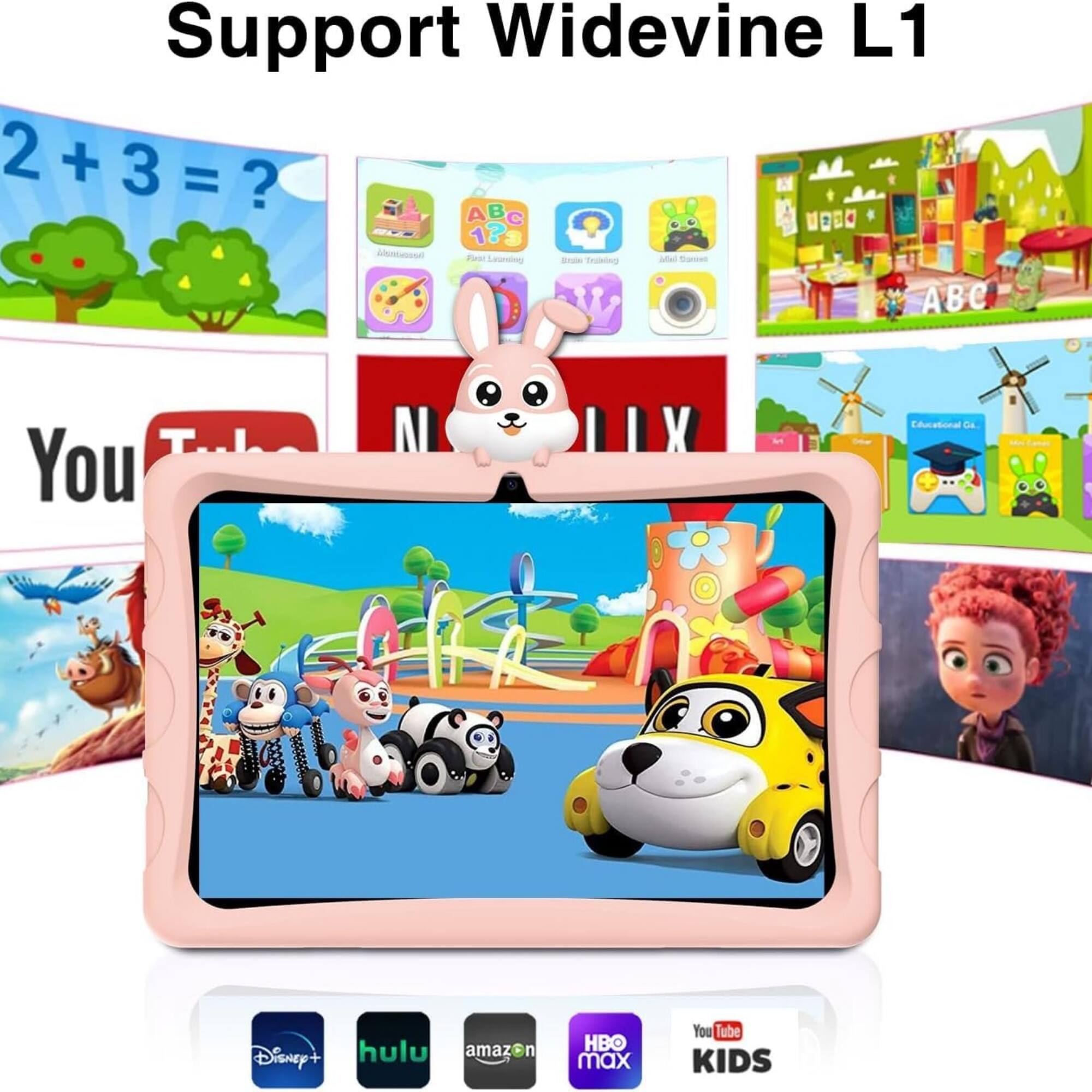 Support Widevine L1  
2 + 3 = ?  
ABC A B C 1 3 A  
Fos - Lauening Snae Trieling  
ABC You N LX I X  
Educational DE  
hulu amazon n Disney+ HBO max You Tube KIDS