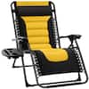 Front. Best Choice Products - Best Choice Products Oversized Padded Zero Gravity Chair, Folding Outdoor Patio Recliner w/ Side Tray - Black/Yellow - Black/Yellow.