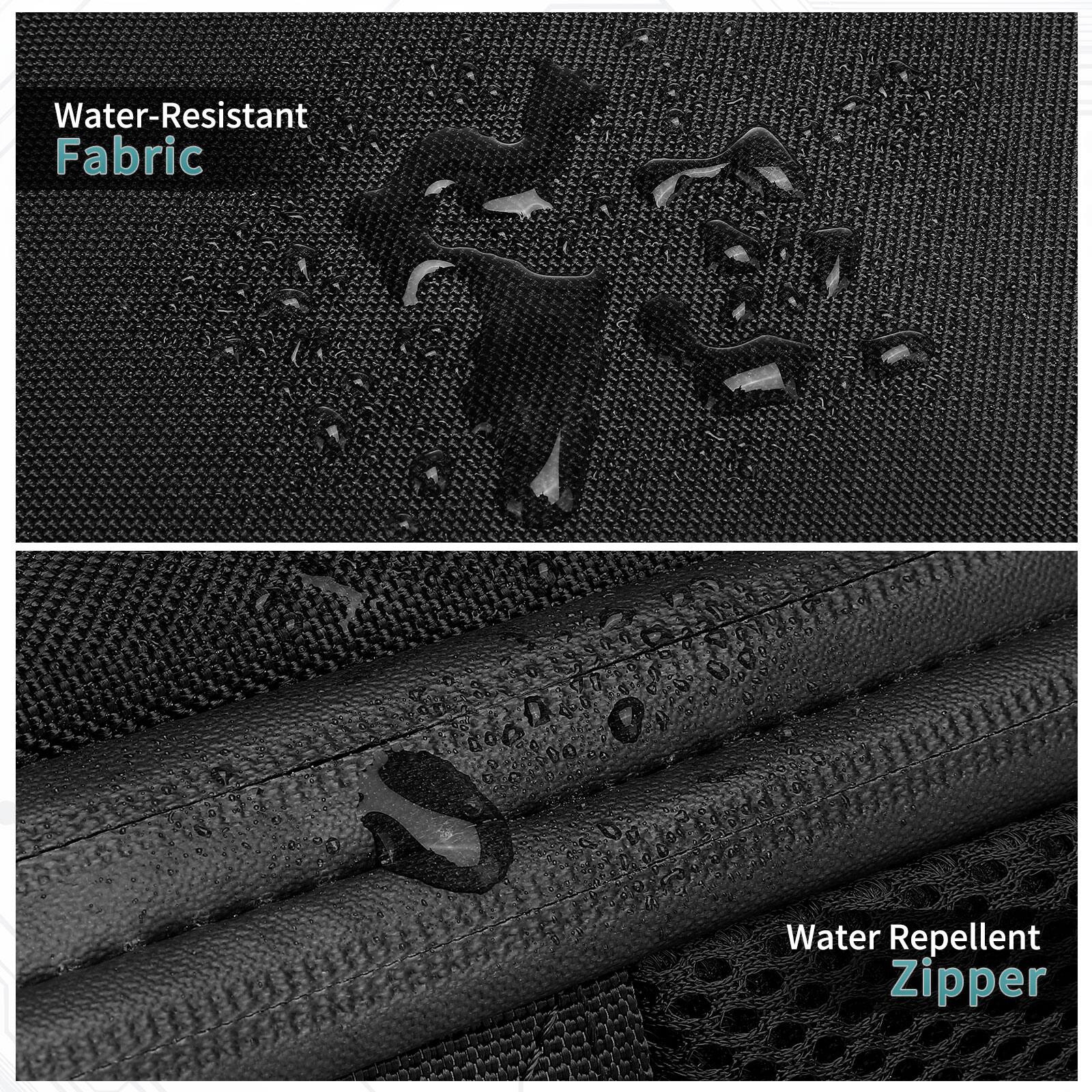 Water-Resistant Fabric  
Water Repellent Zipper