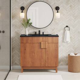 Miles Bathroom Vanity Basin Included by Modway - Black Walnut