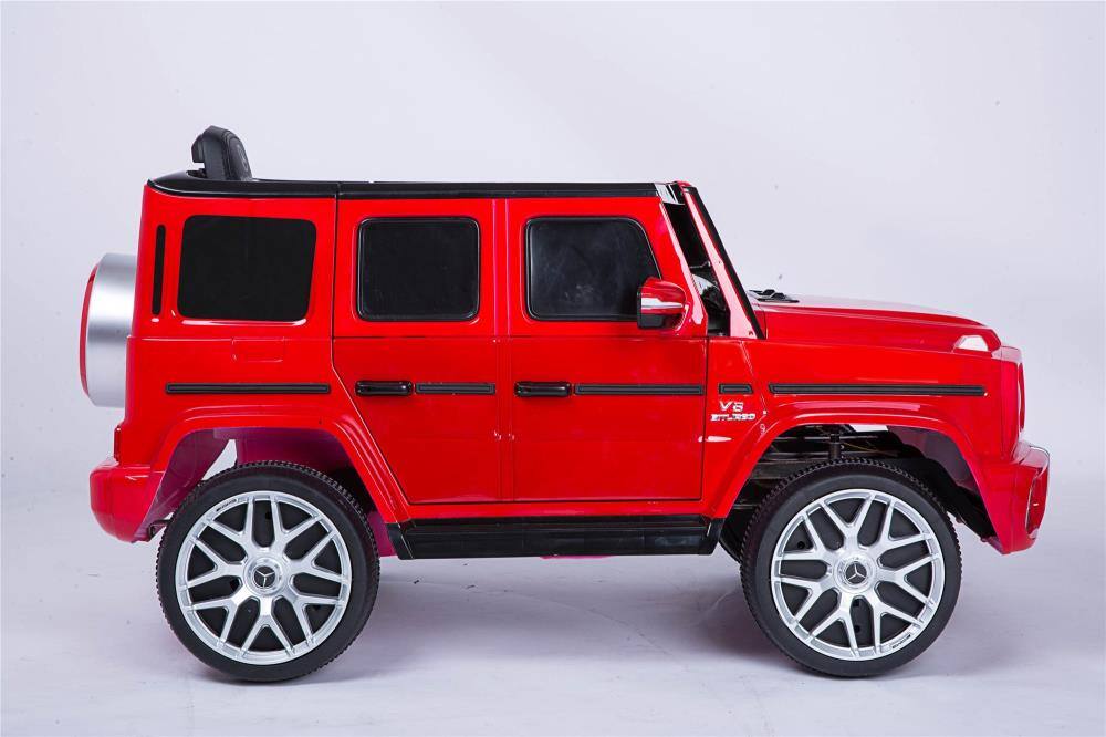 Back. BreeBe - Licensed Mercedes-Benz G63 12V Kids Ride On Car with Remote, Music, Horn, Suspension, Safety Lock for Girls & Boys - Red.