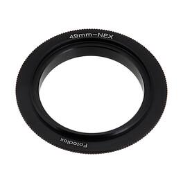 Fotodiox - 49mm Macro Reverse Ring for Sony E-Mount Cameras - Reverse Filter Thread to Camera Mount Adapter