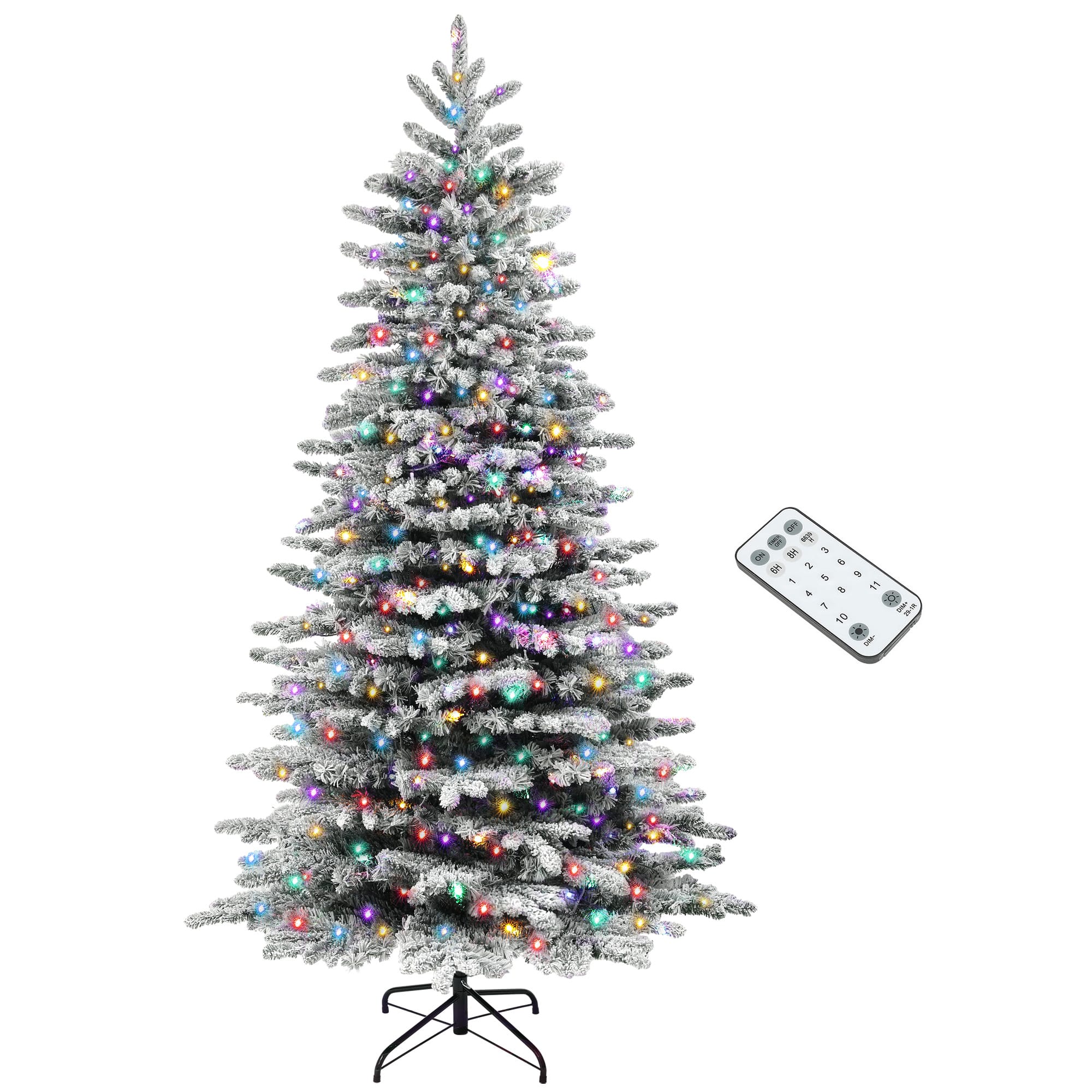 Homcom - Snow Flocked Artificial Christmas Tree - Green