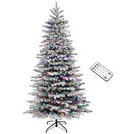 Homcom - Snow Flocked Artificial Christmas Tree - Green