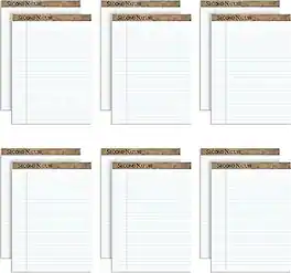 TOPS - Second Nature Notepad, 8.5" x 11.75", Wide Ruled, 50 Sheets/Pad, Dozen - White