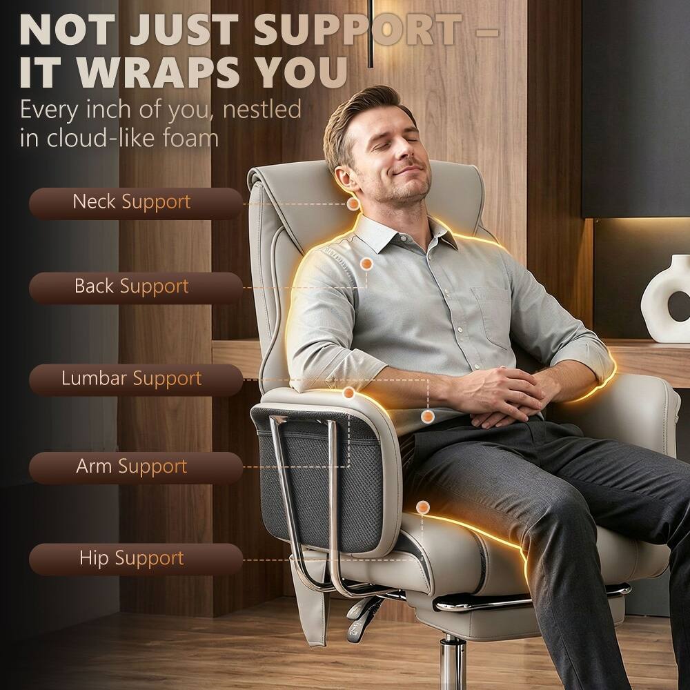 NOT JUST SUPPORT - IT WRAPS YOU

Every inch of you, nestled in cloud-like foam

- Neck Support
- Back Support
- Lumbar Support
- Arm Support
- Hip Support