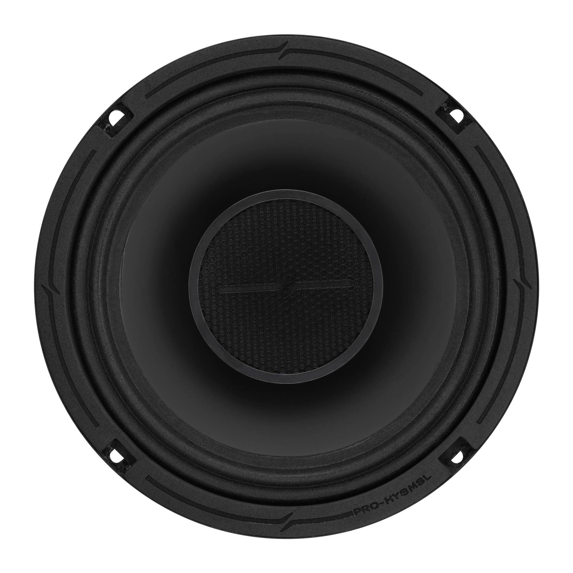 Alt View 2. DS18 Audio - PRO-HY 8" 2-way Coaxial Shallow-Mount Mid-Range Speaker with Built-in Driver and Grille, 200W RMS 8-Ohm.