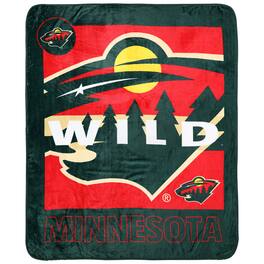 Logo Brands - Minnesota Wild 50'' x 60'' Raschel Blanket - Multicolor
