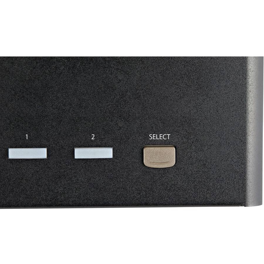 Alt View 2. Startech - 2 Port Quad Monitor DisplayPort KVM Switch 4K 60Hz UHD HDR - Black.