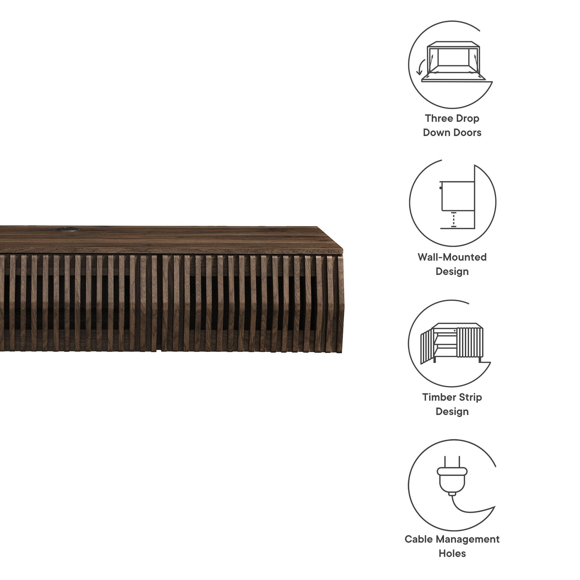 Three Drop Down Doors  
Wall-Mounted Design  
Timber Strip Design  
Cable Management Holes