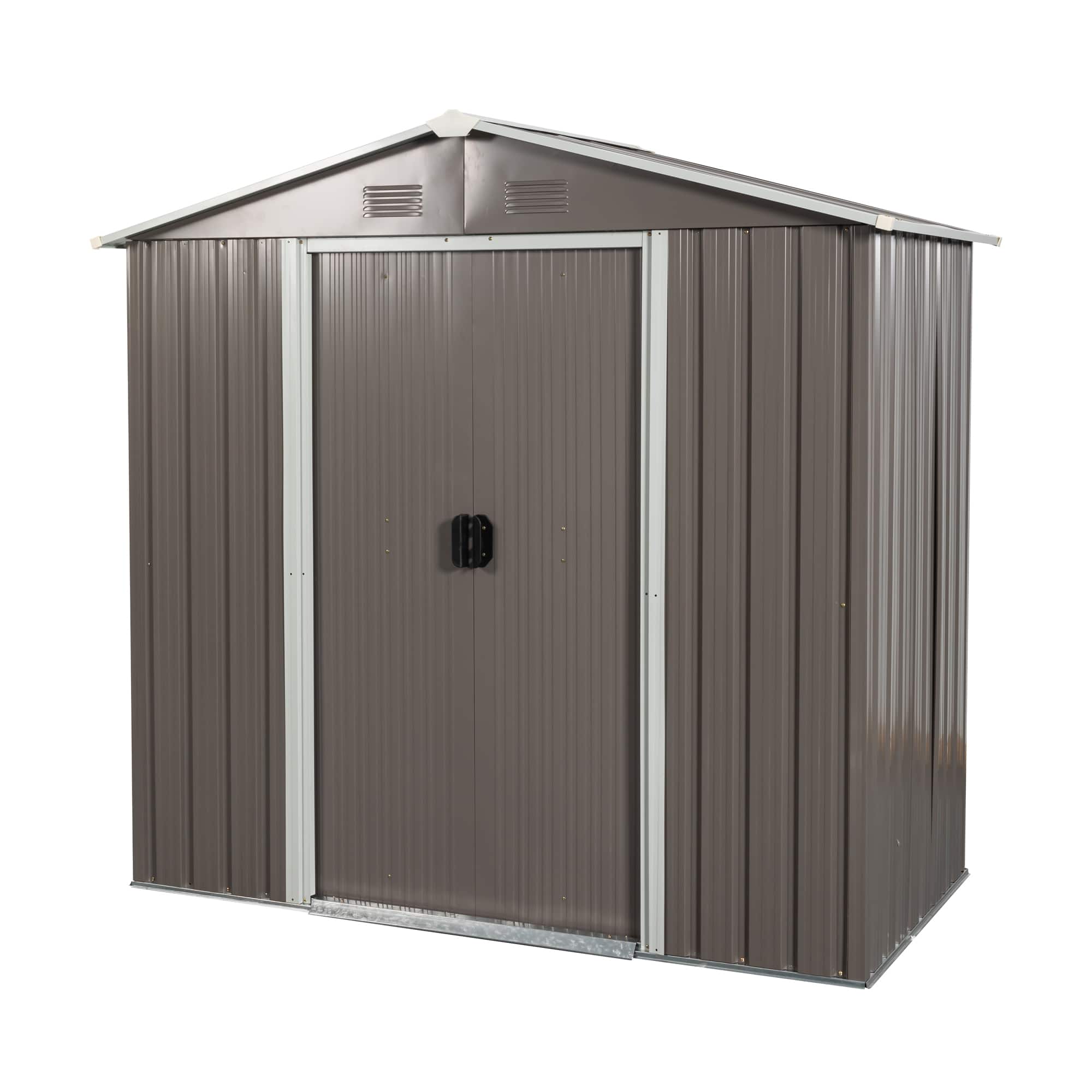 Mondawe - 8ft x 4ft Outdoor Metal Storage Shed - Gray