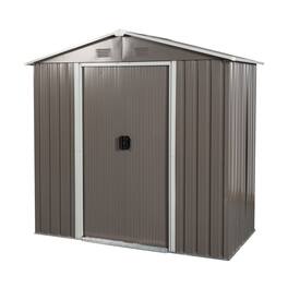 Mondawe - 8ft x 4ft Outdoor Metal Storage Shed - Gray