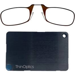 ThinOptics - Readers with Wallet - 1.50 - Brown Frame, Black Wallet - Brown/Black