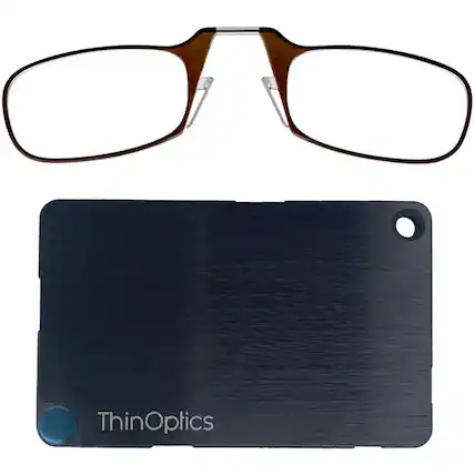 Front. ThinOptics - ThinOptics Readers with Wallet - 1.50 - Brown Frame, Black Wallet - Brown/Black.
