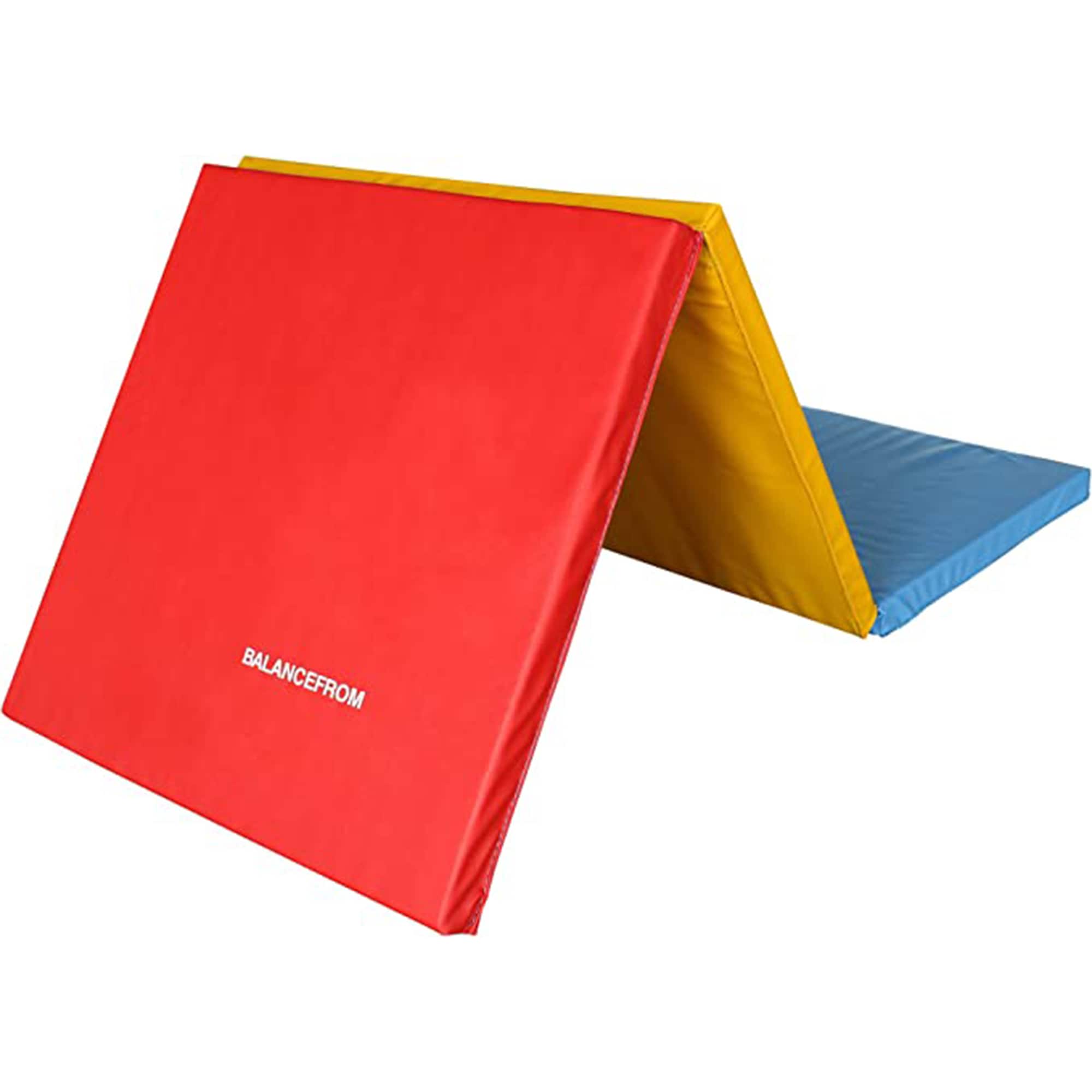 BalanceFrom Fitness - GoGym 6x2ft Folding 3 Panel Exercise Mat w/Handles, Multi - Multi-Color