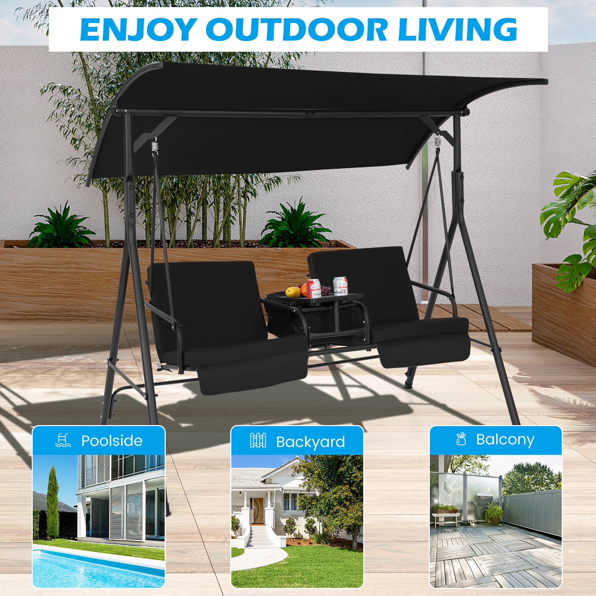 ENJOY OUTDOOR LIVING

Poolside  
Backyard  
Balcony
