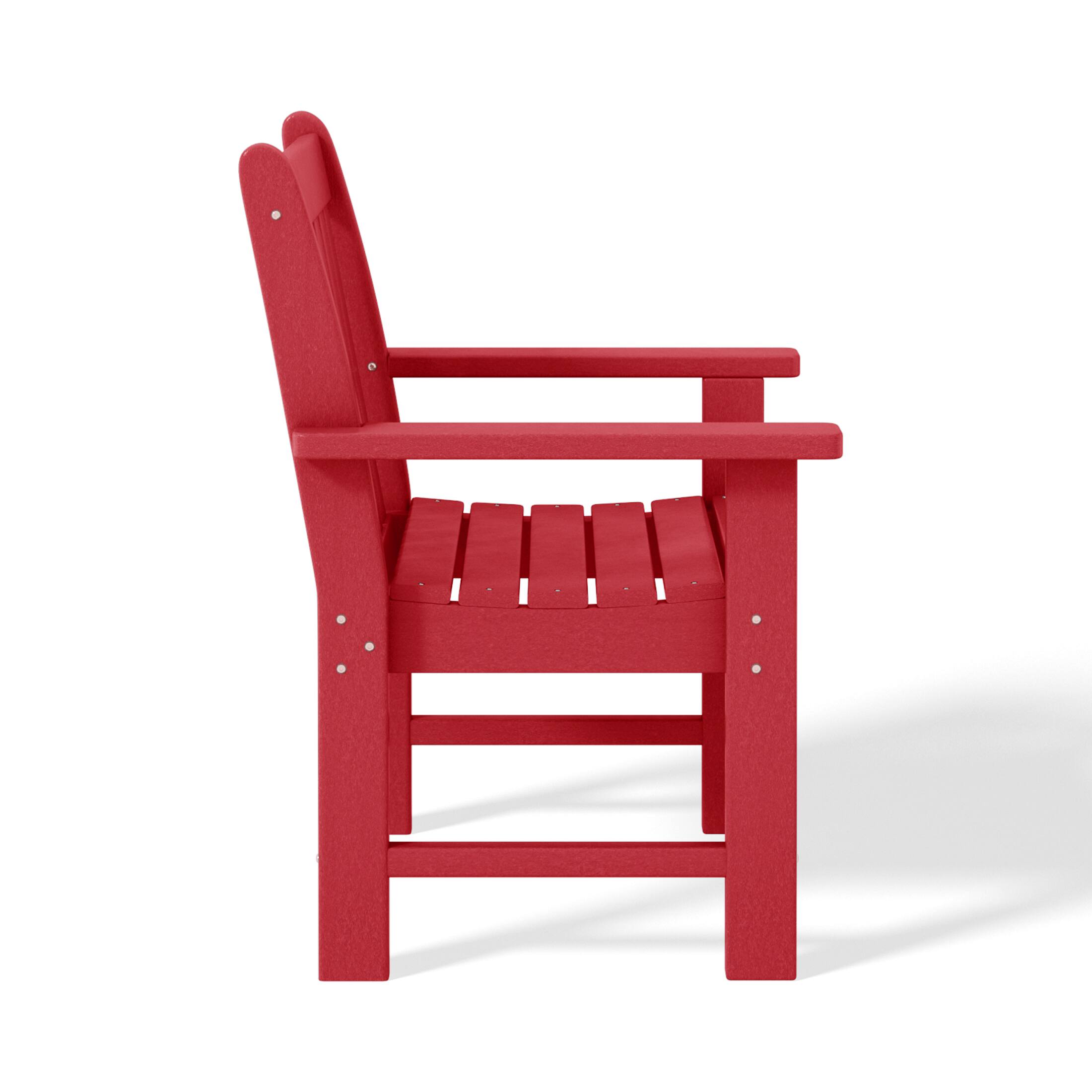 Alt View 1. WestinTrends - WestinTrends Malibu Outdoor Patio 2-Piece HDPE Adirondack Garden Chair with Square Adirondack Side Table Set - Red.