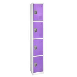 AdirOffice - Storage Locker 629-Series 72" H 4-Tier Steel Key Lock 4-Shelf Locker with Key Lock - Purple