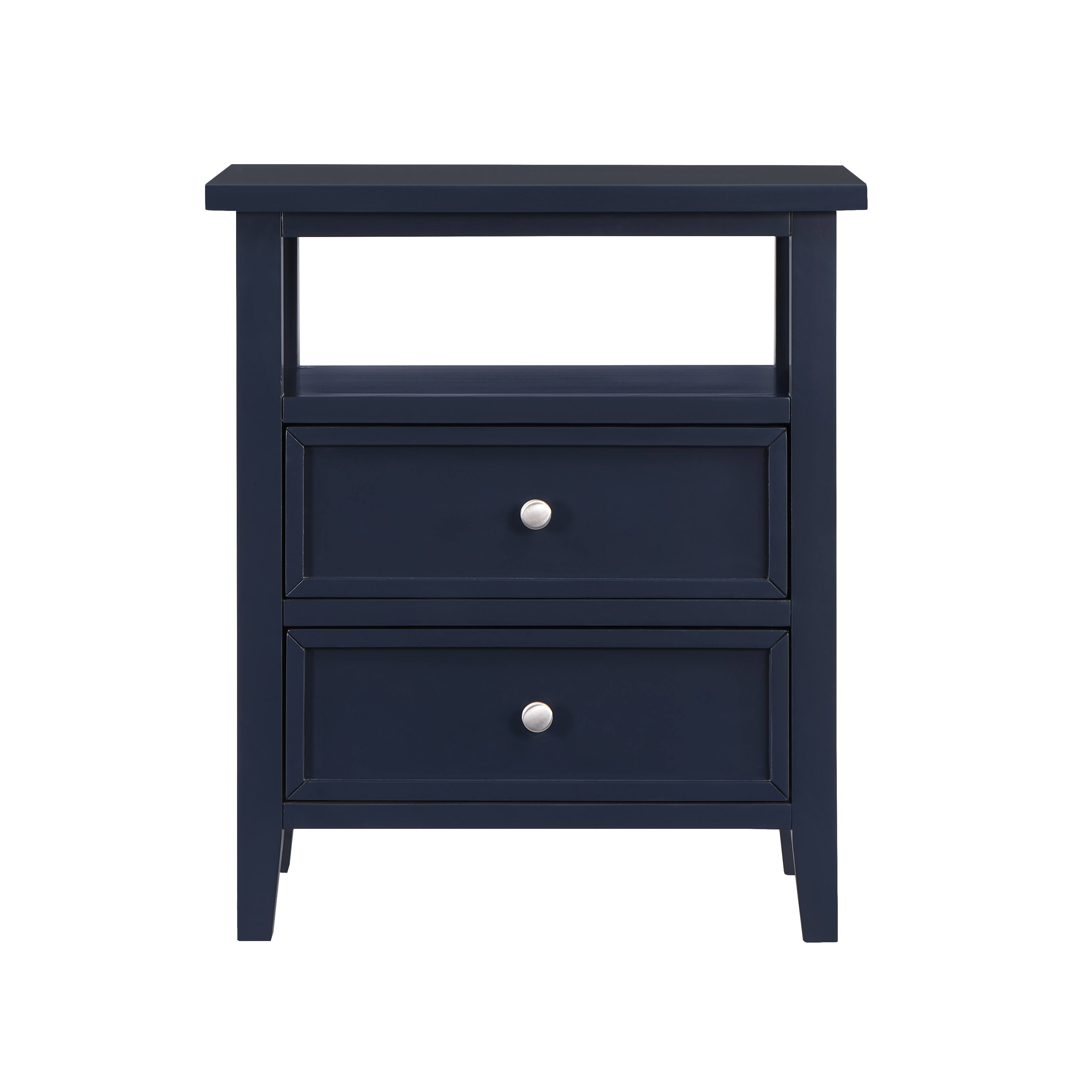 Alt View 5. Spaco - Spaco 2 Drawer Nightstand, Midnight, Storage Cabinet for Bedroom - Dark Blue.