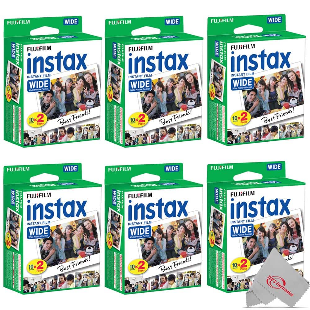 Fujifilm - INSTAX Wide Instant Film (20 Exposures) - 6 Pack - Black