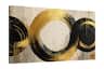 FC Design - Large Canvas 24x36" Black Gold Abstract Circle Brushstroke Art Painting Home Wall Décor - MultiColor