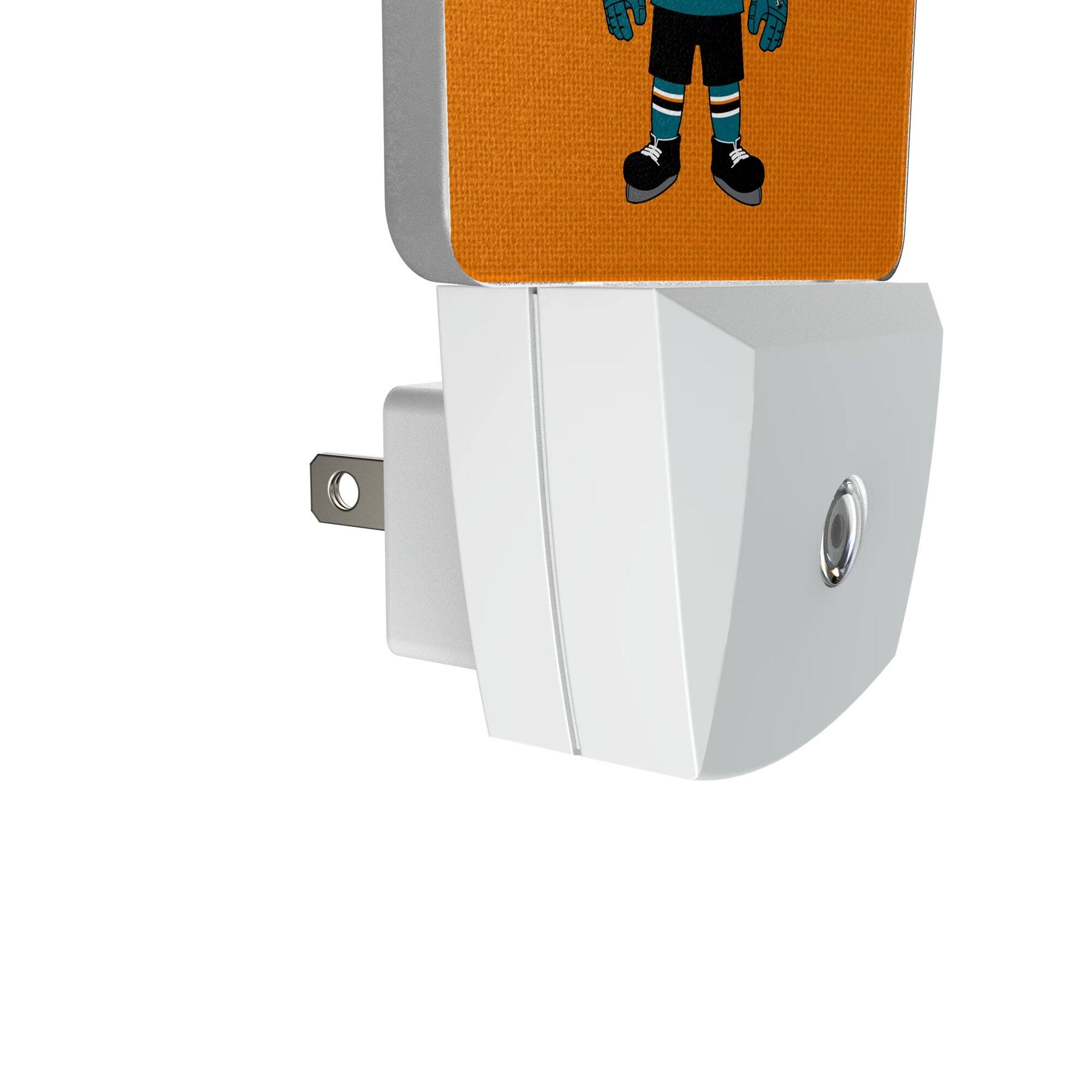 Alt View 2. Keyscaper - San Jose Sharks 2-Pack Solid Design Mascot Nightlight Set - White.