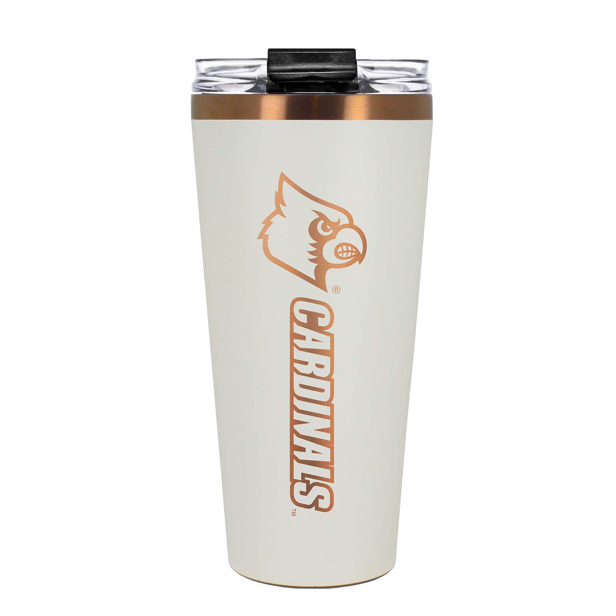 Front. Great American Products - Louisville Cardinals 30oz. Big Slim Tumbler - Cream.