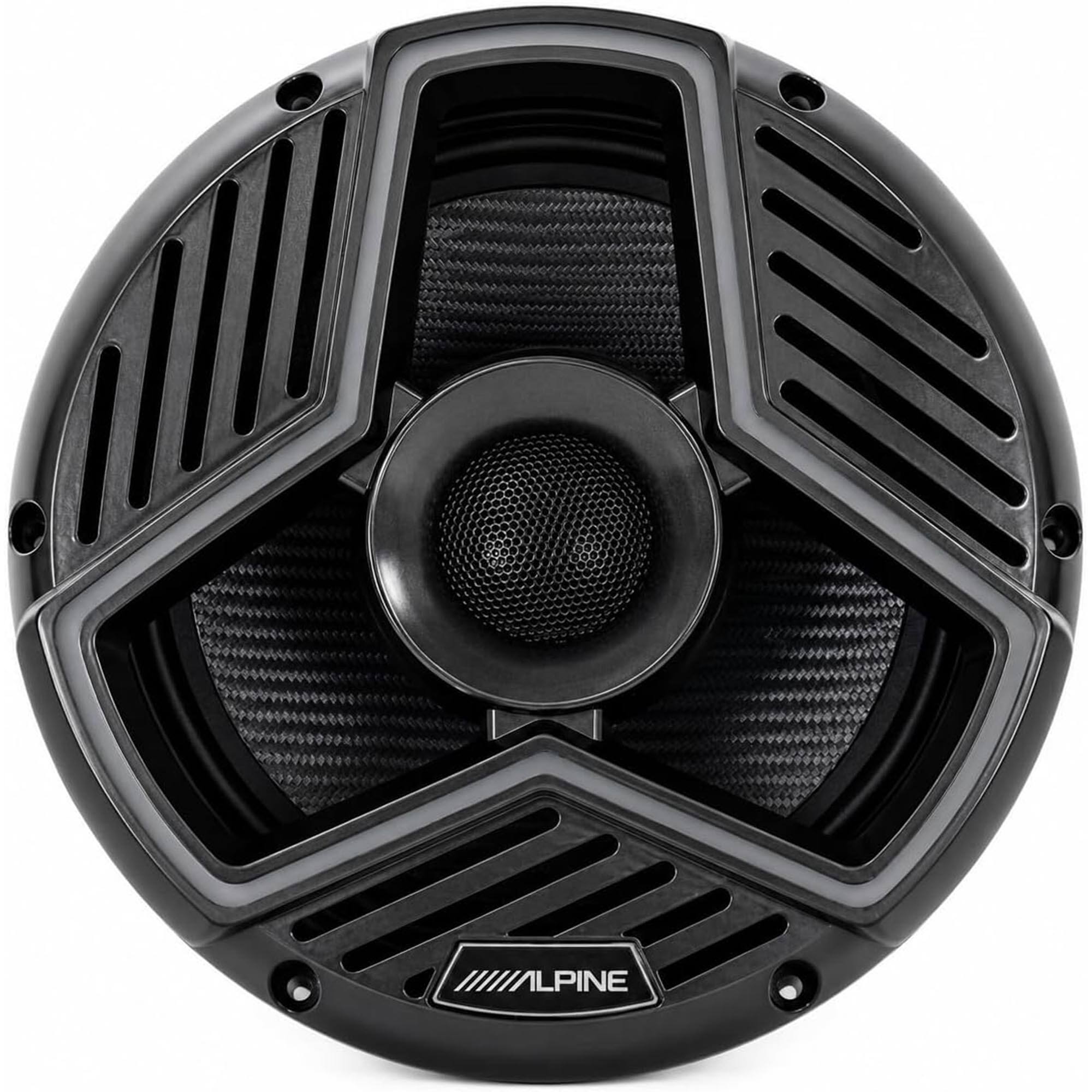 Alt View 10. Alpine - Alpine MRN-S88-LB Marine 8.8" Coaxial Speaker Set - Black - Black/Gray.