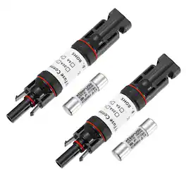Unique Bargains - 2Set 30A Solar Fuse Holder Inline 1000V IP67 Waterproof Male/Female Connector with Fuse for PV System - Black