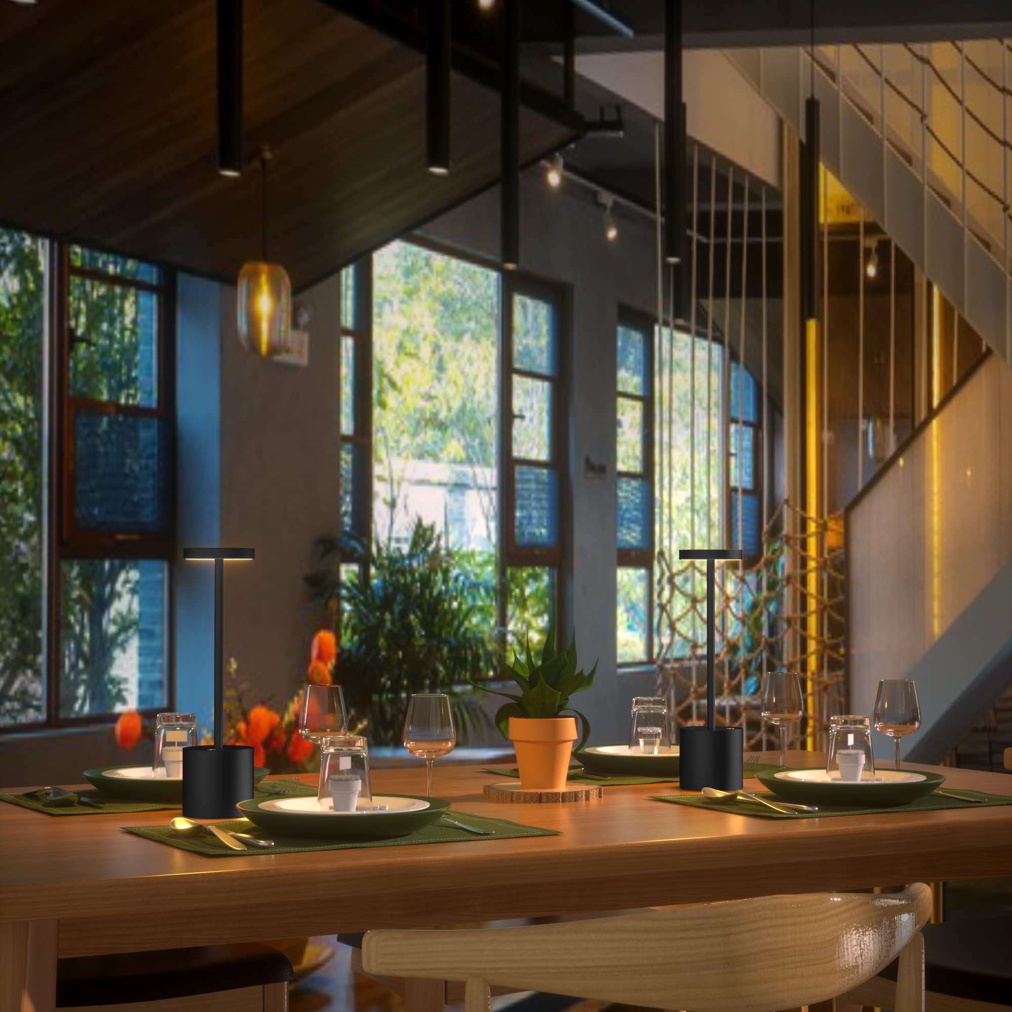 Alt View 5. Dazzling Pops - Cordless Table Lamp Rechargeable LED Battery 5000mAh Metal USB Portable Powered Desk Lamp Levels 【Cordless - 2pack 10.25in ferruginous.