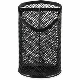 Universal - Metal Mesh 3 Compartment Pencil Cup 4.13" Diameter x 6"h 3 Compartment 6" Metal - Black