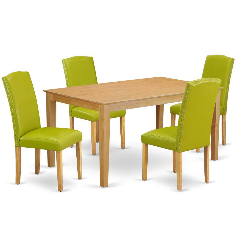 Back. East West Furniture - Dining Room Set Oak - Oak.