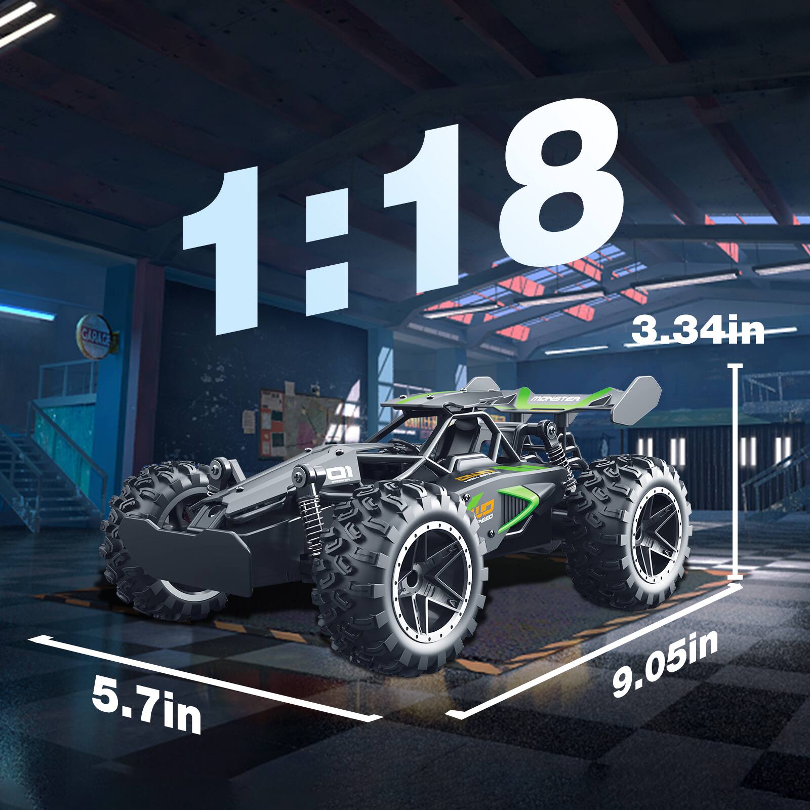 GARAGE 1:18  
3.34in  
PE COTLCER D B  
- 5.7in  
9.05in