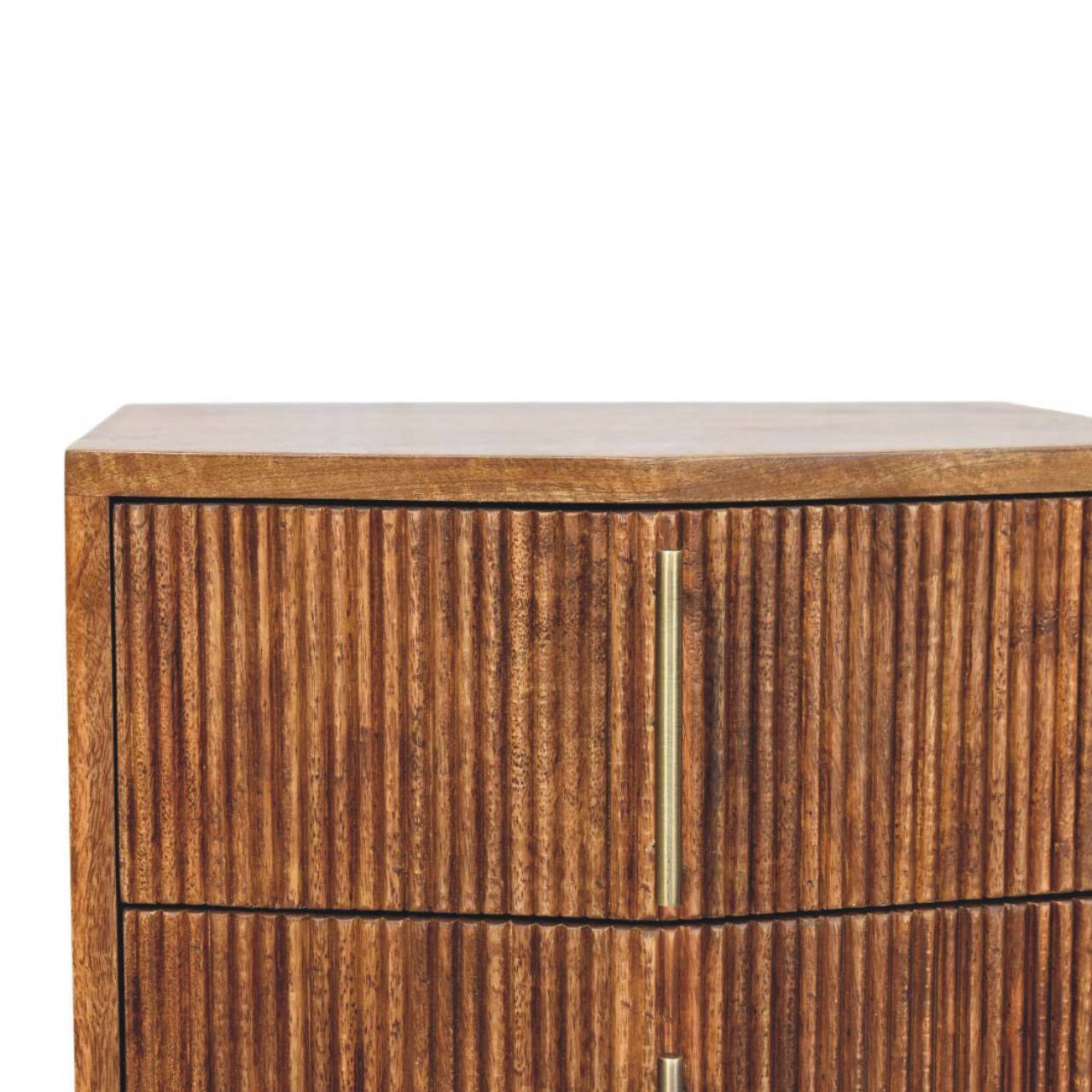 Alt View 5. Artisan Furniture - Artisan Furniture Solid Wood Louvre Bedside Unit - Brown.