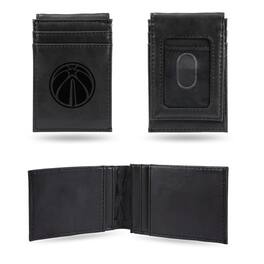 Rico Industries - Washington Wizards NBA Laser Engraved Black Front Pocket Wallet/Money Clip - Multi