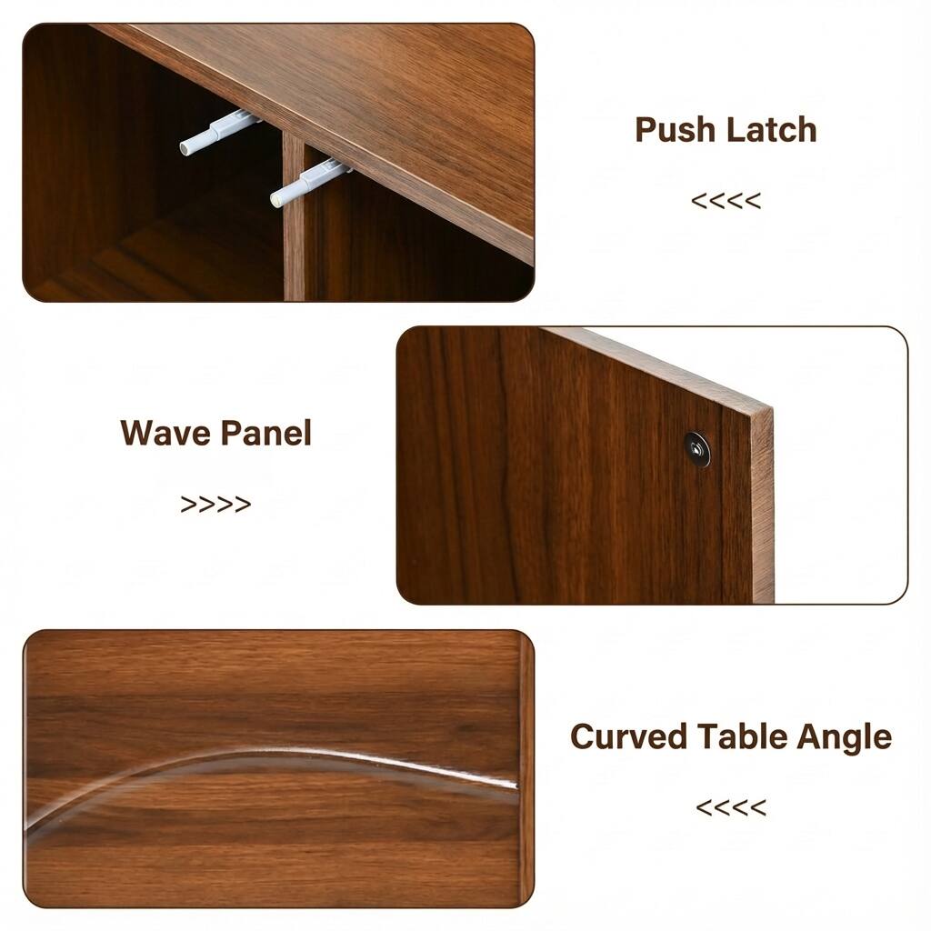 Push Latch <<<<

Wave Panel >>>>

Curved Table Angle <<<<